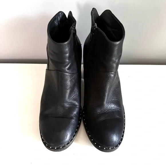 PAUL GREEN Black Leather Ankle Boots Size 7 Buttery Soft Leather EUC side zipper - Picture 2 of 12